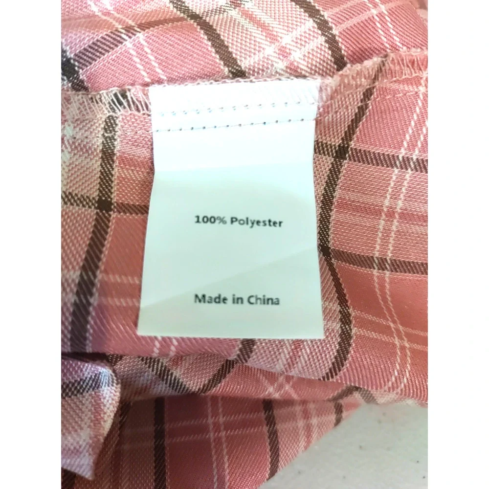 Vintage Allegra K Women's Skirt Size Large Pink Black Plaid Zip Side Flare...